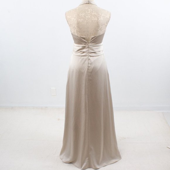 BCBGMaxAzria 4 Satin Bandage Formal Gown Champagne - Picture 5 of 9